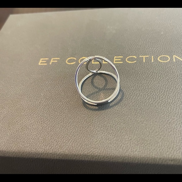 EF Collection 14k White Gold Diamond Infinity Statement Ring Size 7 - Picture 3 of 4